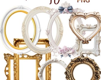 40 Watercolor Old Frame Clipart PNG, Vintage Frame Clipart Bundle, Transparent Background, Digital Download, PNG Graphics,Commercial Use