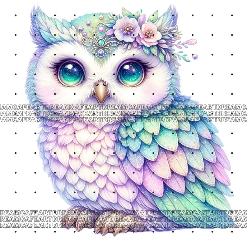 Owl Clipart bundle 135 PNG, Sparkling Owl Sublimation, Colorful Owls, Owl artwork, Owl printable, Digital Download, Card Making imagen 9