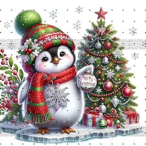 12 Winter Penguin Clipart PNG and JPG, set 2, Christmas  Penguin Clipart,Christmas clipart,Penguin clipart,Digital Download,Commercial USe