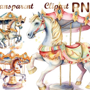 10 Horse png, Carousel png, horse sublimation, horses png, horse printable,merry-go-round png,sublimation design, png, digital download