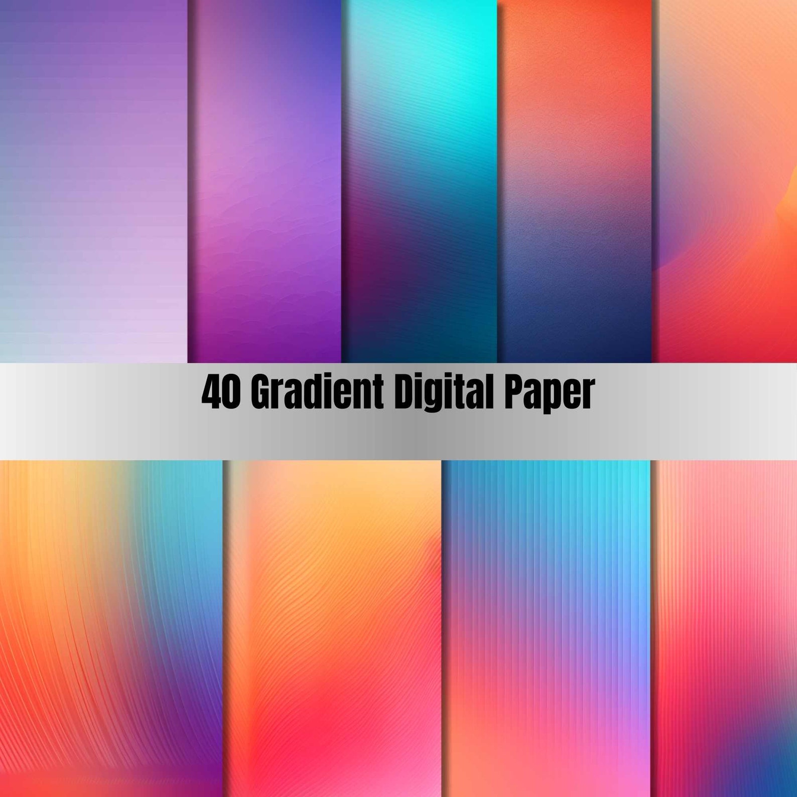 40 Printable Gradient Digital Paper, Gradient Digital Papers, Gradient ...