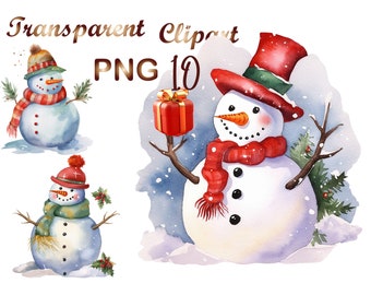 10 Snowman png, Snowman clipart, Christmas clipart,christmas snowman, cute snowman png,Winter clipart, Digital Download, Commercial USe