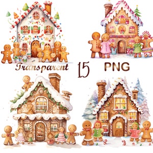 15  PNG, Gingerbread, Christmas clipart, Winter clipart, Holiday clipart,Gingerbread clipart,Festive clipart,Digital Download,Commercial USe