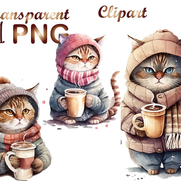 11 Kitten with a Coffee PNG, Kitten Sublimation, Sublimation Design, Commercial Use, Digital Download, Commercial Use, Digital Download