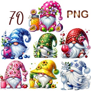 70 PNG, Gnomes With Juice Clipart bundle, Cute Gnomes clipart, Juice Gnome png, Gnome Bundle clipart, Gnome Clipart, Instant Download