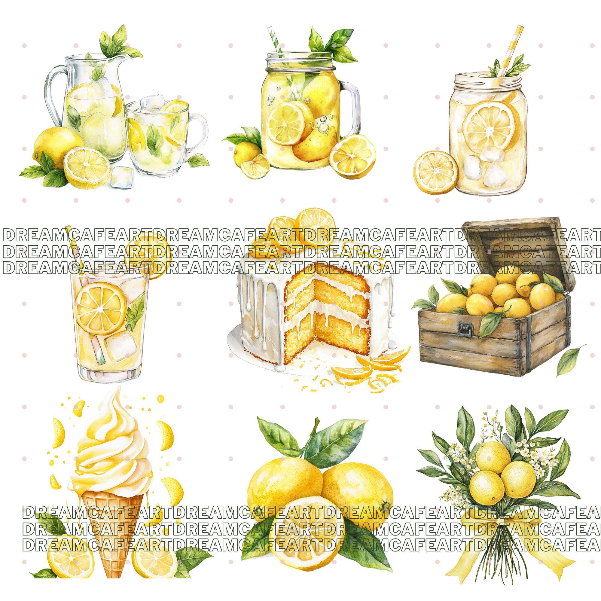 Lemon Mouse Clipart Bundle – 150 PNG Watercolor Illustrations of Cute ...