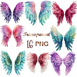 16 Engelflügel PNG, weiße Flügel PNG, Feenflügel, Benutzerdefiniertes Porträt, Halo-Clipart, Himmel Clipart, Sublimation, Planeraufkleber