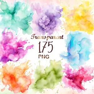 Watercolor Pastel Alcohol Ink Splash 175 PNG, Paint Splatter Clipart Alcohol Ink Clipart, Abstract Clipart, Commercial Use, Instant Download