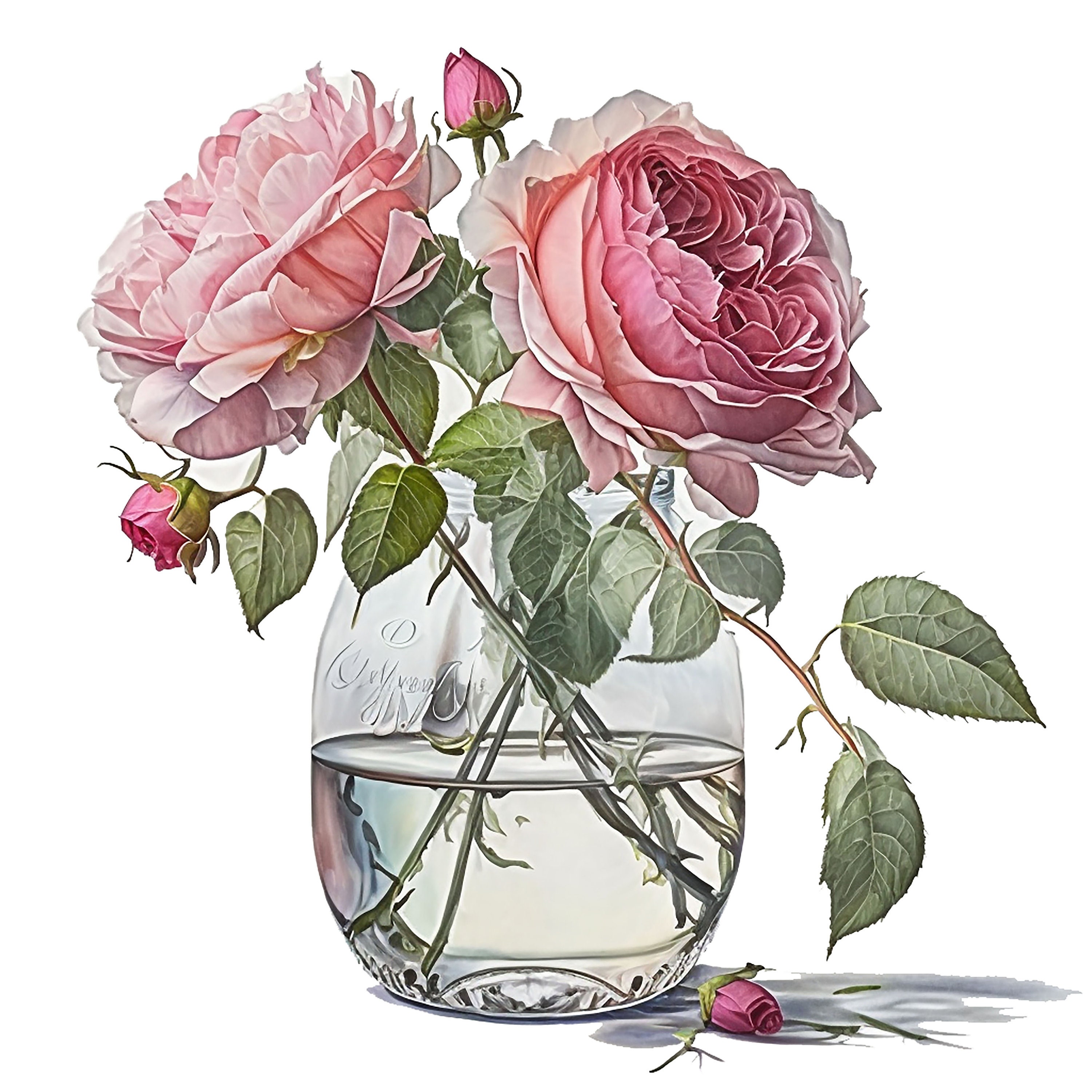 Roses 8 Roses 8 Roses in a Glass Vase Clipart, Jpgs, Commercial Use, Digital Download ...