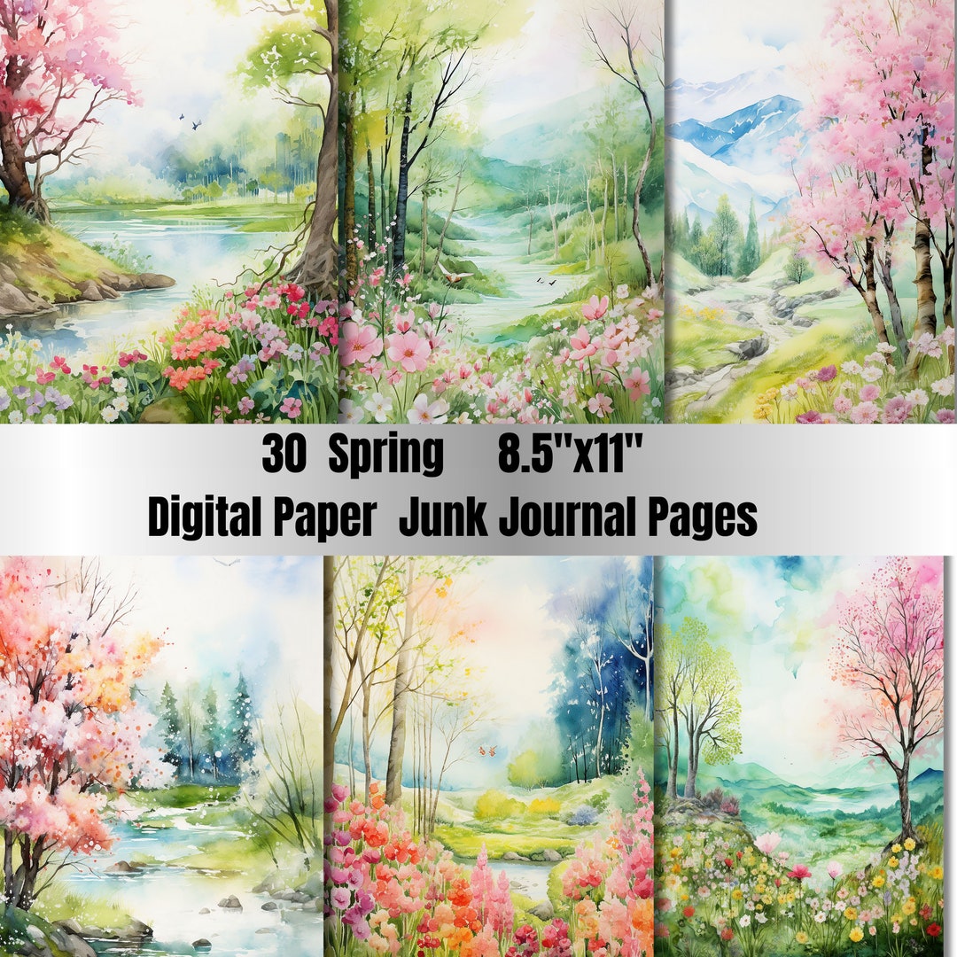 30 Printable Spring Digital Paper,jpgs, Spring Background, Magical ...