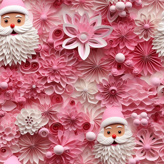 Pink Christmas Ephemera Digital Paper Graphic by giraffecreativestudio ·  Creative Fabrica