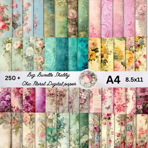 250+ Old Roses Junk Journal Pages, Digital Scrapbook Paper Kit,Vintage Roses Printable,Neutral Ephemera, Distressed Collage Sheet