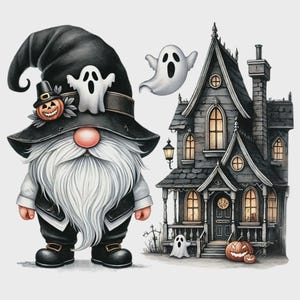 26 PNG, Halloween Gnome clipart bundle, gnome clipart bundle, autumn gnome,autumn fall gnome clipart, happy fall gnome,gnome clipart pumpkin image 7