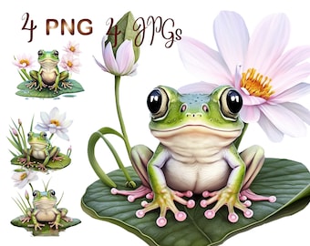 4 Frog png,frog clipart, Cute Frog clipart, cute frog png,sublimation design,frog,cute frog,frog sublimation,digital download,commercial use