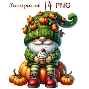 14 Cute gnome clipart,gnome clipart bundle, autumn gnome png,,autumn fall gnome png,happy fall gnome png,gnome clipart pumpkin