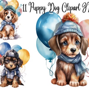 11 Puppy Dog Clipart, JPGs, Commercial use, Watercolor Clipart, Digital Download, Card Making,Clip Art, Digital Paper Craft