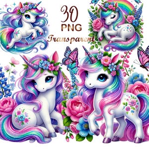 30 PNG,Baby Unicorns Clipart bundle, Magical Unicorn Graphics,cute Unicorn,Baby Unicorn png,Unicorn clip art, Rainbow unicorn,Commercial use