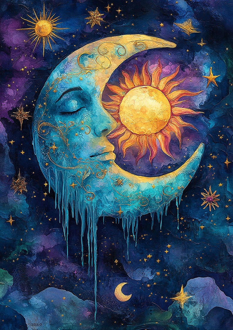 40 Mystical Moon Junk Journal Pages, Digital Scrapbook Paper Kit ...