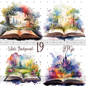 19 Spring Books Clipart, High Quality JPGs, Nursery Art, Digital Download | Card Making, Books Clipart, Digital Paper Craft