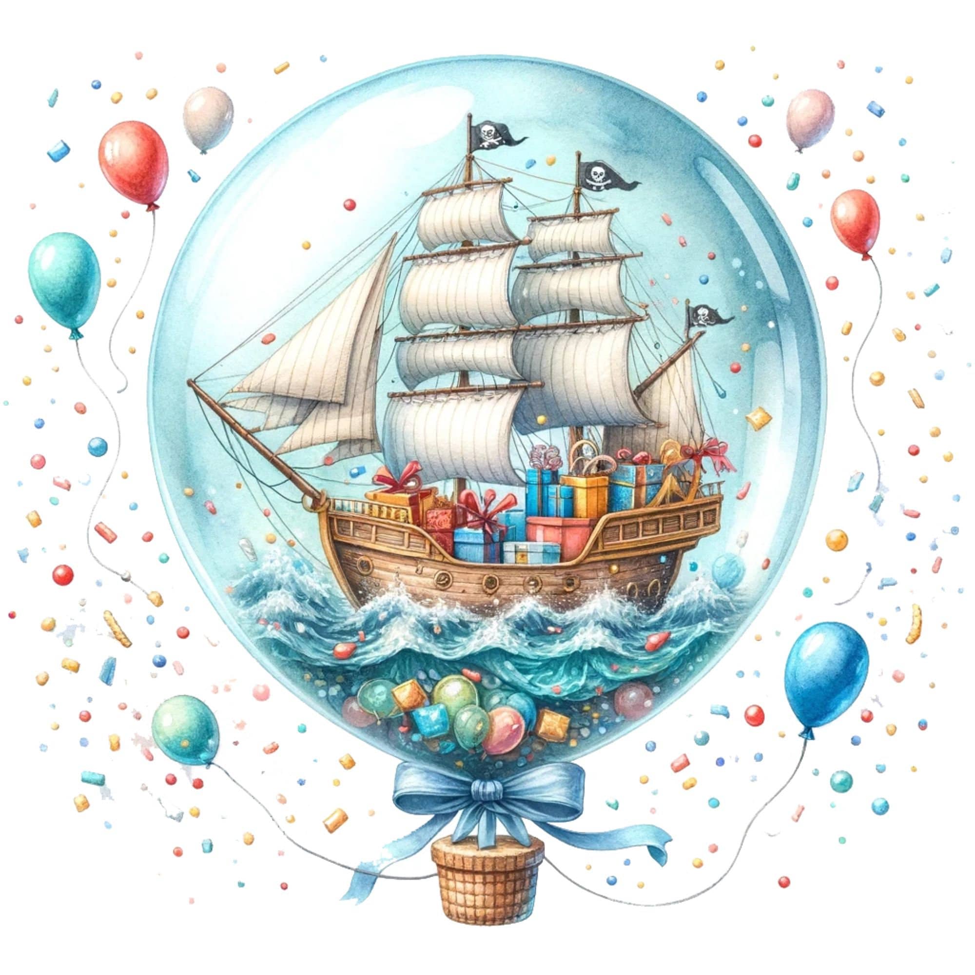 35 PNG, Happy Birthday Clipart Bundle, Celebration Balloon, Watercolor ...