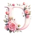 36+ PNG, Watercolor Floral Alphabet Collection Clipart, Pink Alphabet ...