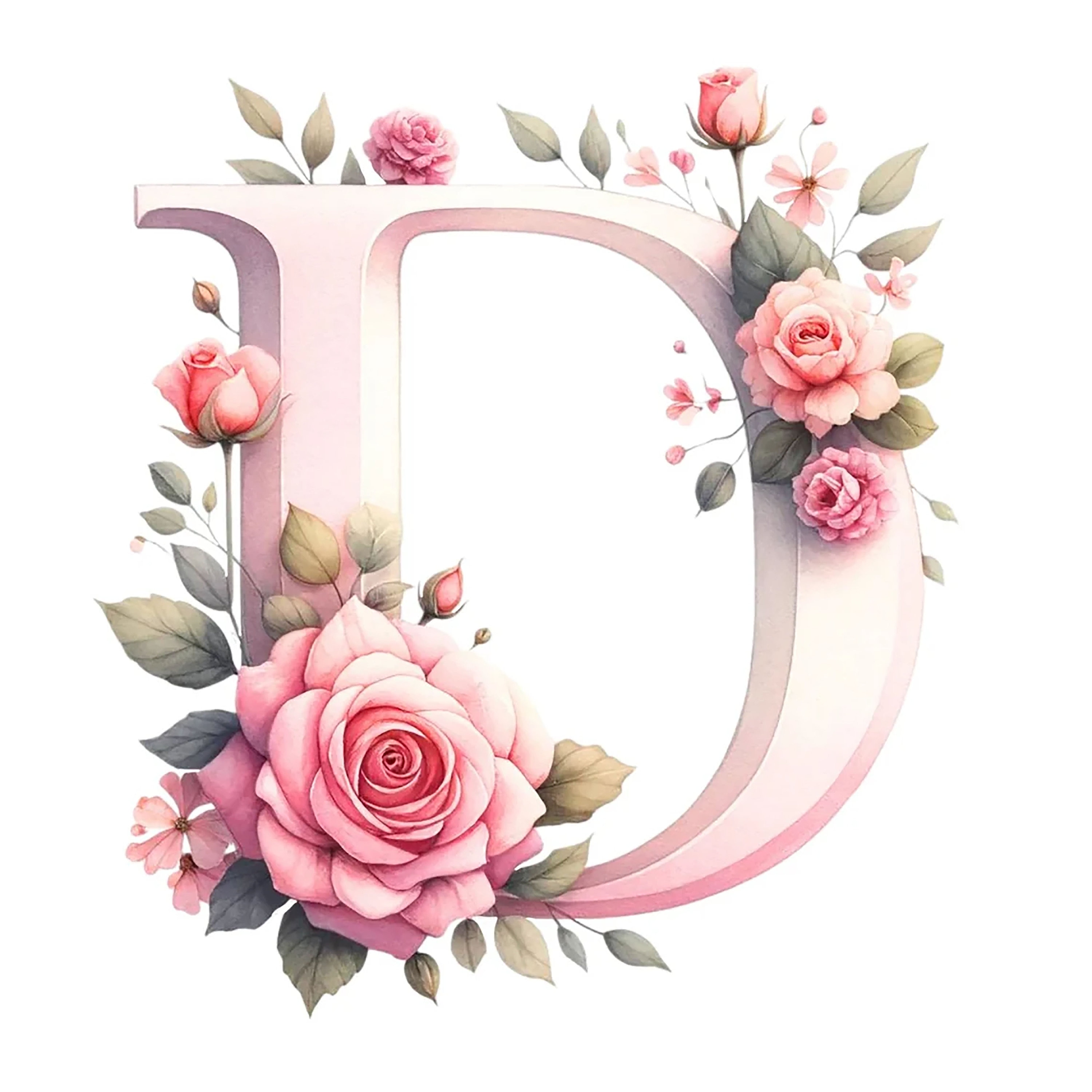 36+ PNG, Watercolor Floral Alphabet Collection Clipart, Pink Alphabet ...