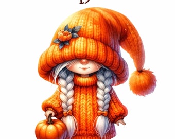 19 Cute gnome clipart, gnome clipart bundle,autumn gnome png,clipart autumn,autumn fall gnome png,happy fall gnome png,gnome clipart pumpkin