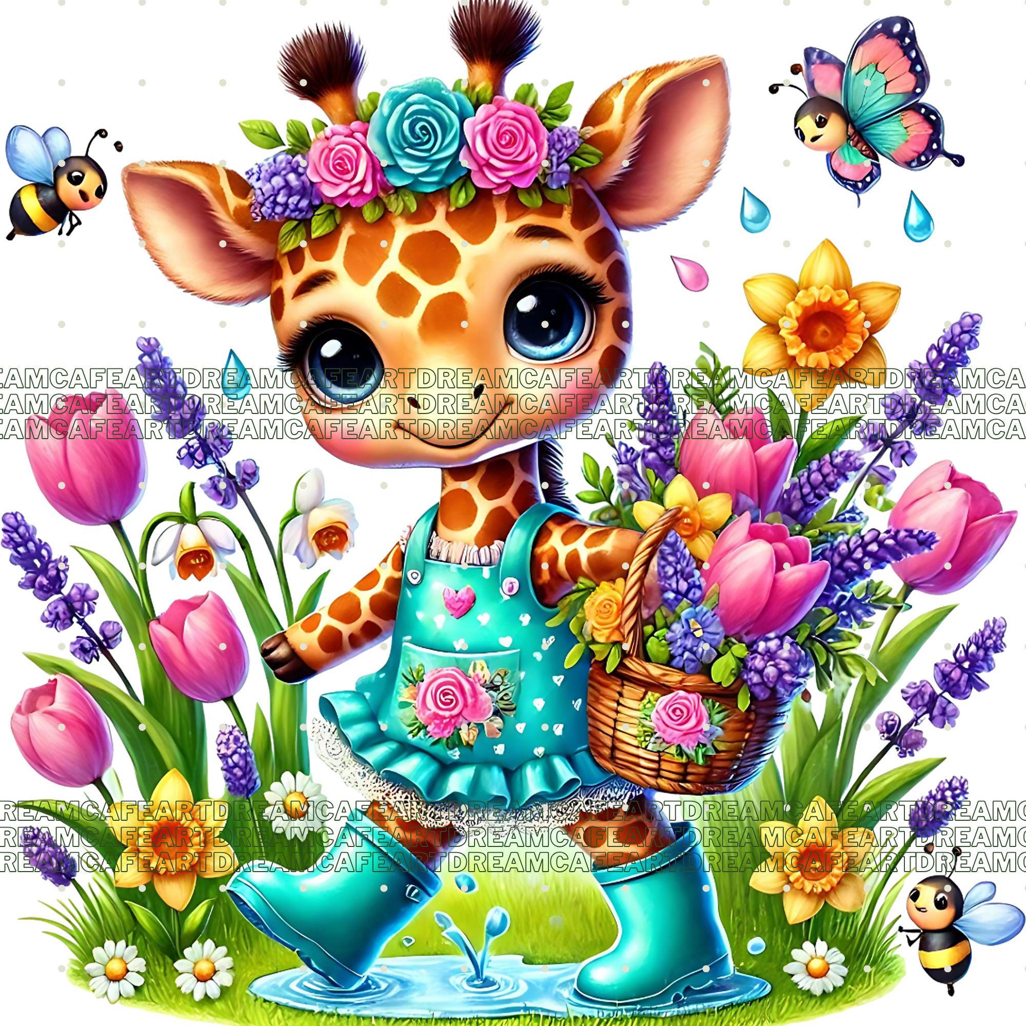 31 PNG Spring Baby Giraffe Clipart, Cute Giraffe PNG Bundle, Hello ...