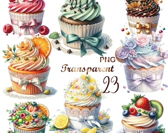 23 PNG, Cupcake Clipart bundle, Baking Clipart, Dessert Clipart, Food Clipart,Sweet Clipart,Birthday Clipart,Kawaii Clipart,Digital Download