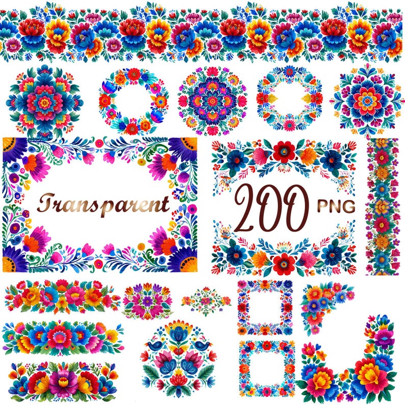 colorful mexicana, fiesta clipart, colorful mexican, floral border png, spanish floral, bright flower, bright flowers, fiesta digital, fiesta png, mexican flowers, vibrant flowers, mexican party, mexican watercolor