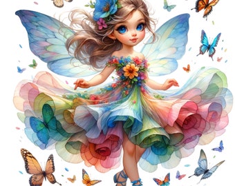 20 Spring Fairy Clipart bundle png,Spring Fairy png,Fairy Illustration Spring png,Mixed Media,Digital Paper,Commercial Use