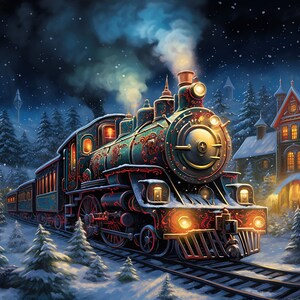 18 Printable Enchanted Christmas Train Digital Paper - Etsy UK