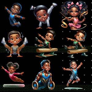 65 Gymnastics png, gymnastics clipart, gymnastics girl clipart, black girl gymnastics clipart,gymnastics girls clipart,black girl clipart image 15