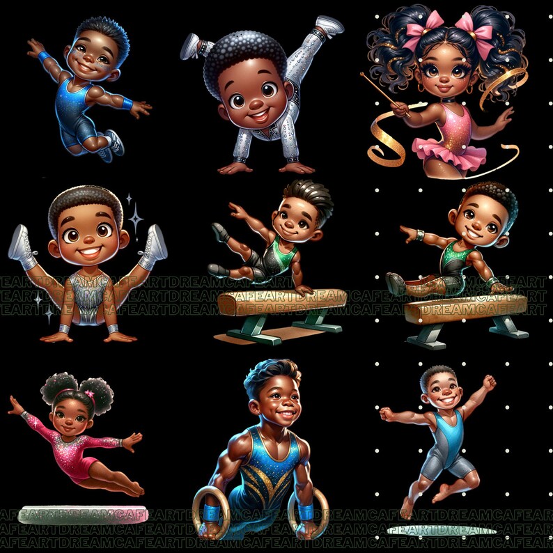 65 Gymnastics png, gymnastics clipart, gymnastics girl clipart, black girl gymnastics clipart,gymnastics girls clipart,black girl clipart image 15