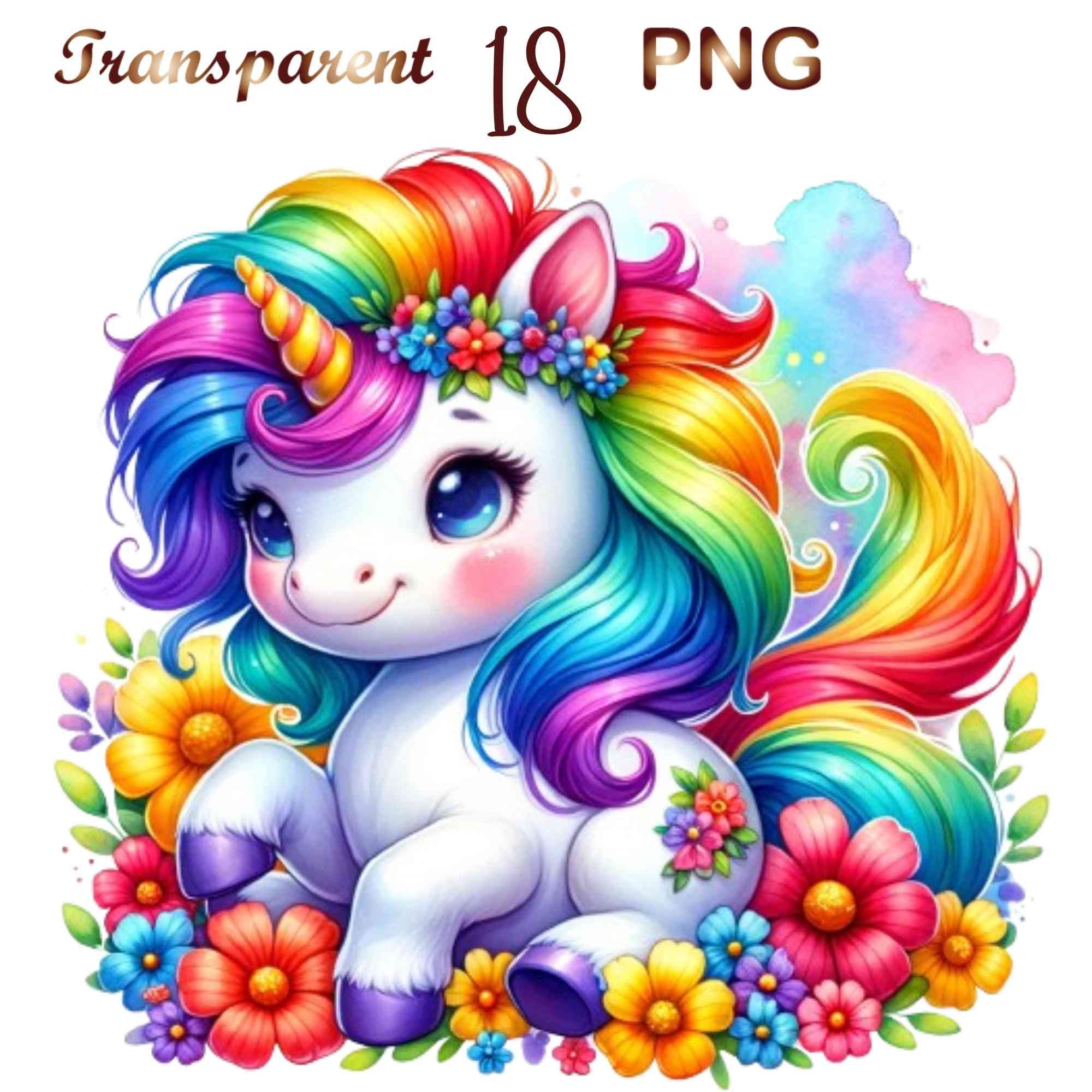 18 PNG, Baby Unicorn Watercolor Clipart Png, Unicorn Сlip Art,cute ...