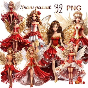32 PNG, Christmas Fairy clipart, Christmas girl clipart, Winter clipart, Holiday clipart, Christmas clipart, Digital Download,Commercial Use