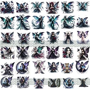 60 PNG Gothic Fairy Clipart Bundle – Watercolor Fairy Characters ...