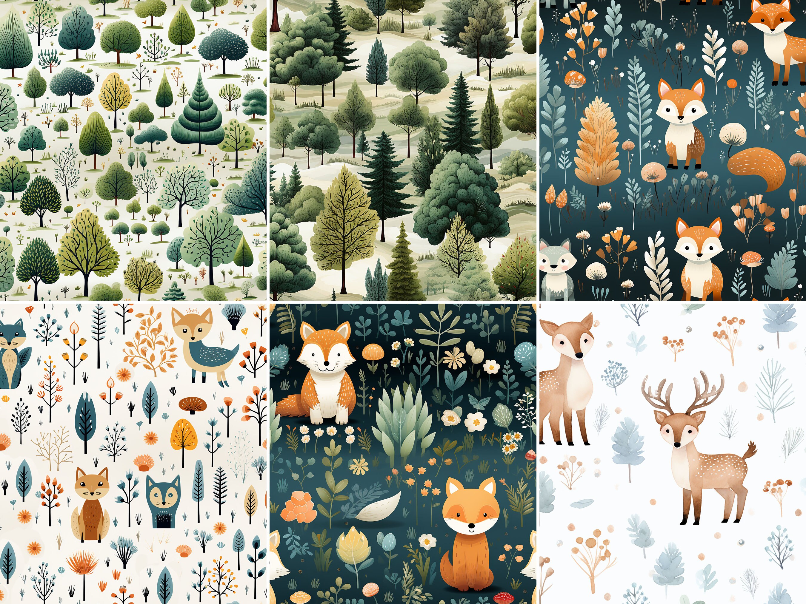 Scrapbook Paper - Winter Forest Animals By The Dutch Lady Designs