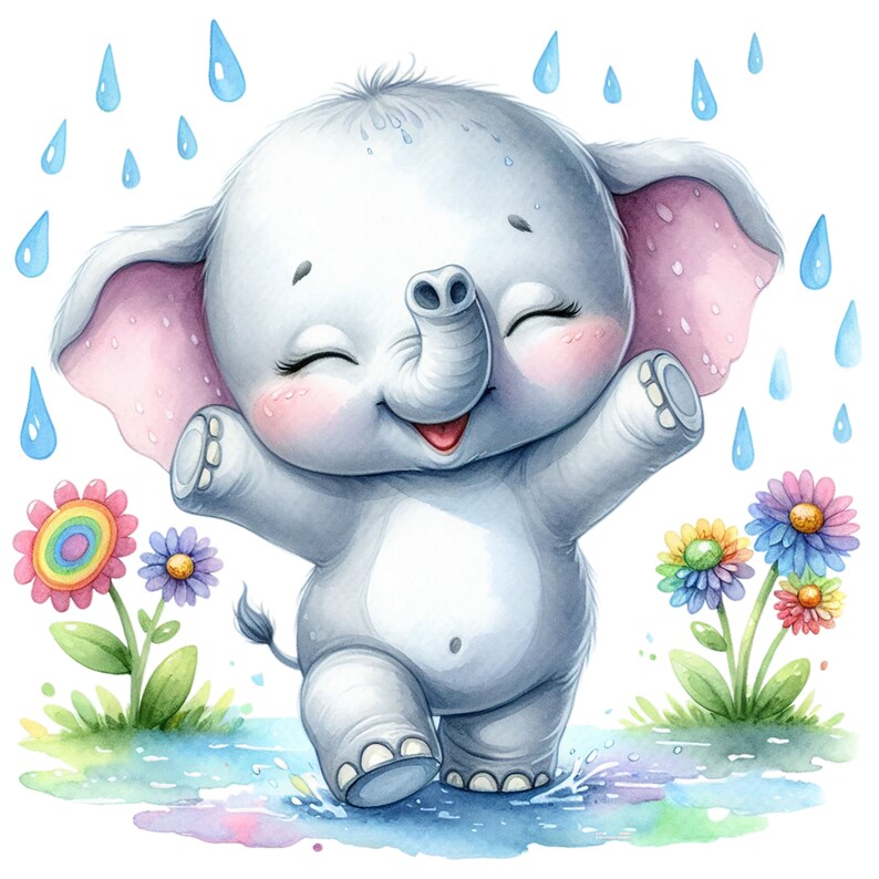 35 Png,cute Elephant Clipart Bundle,baby Boy Elephant Illustration,cute ...