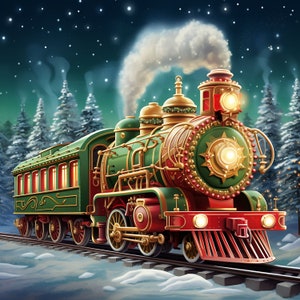 18 Printable Enchanted Christmas Train Digital Paper - Etsy UK