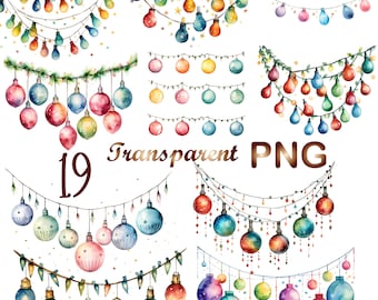 19 akvarell julljuspastell, PNG, julclipart, julsublimering, julljusclipart, digital nedladdning, kommersiellt bruk