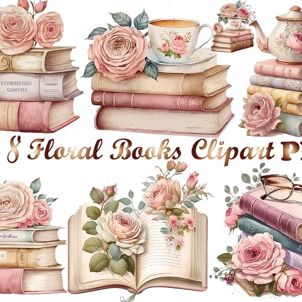 Floral book png, Book lover png, reading png, bookworm png, bookish png, sublimation design, book lovers png, png, book clipart,bookworm png