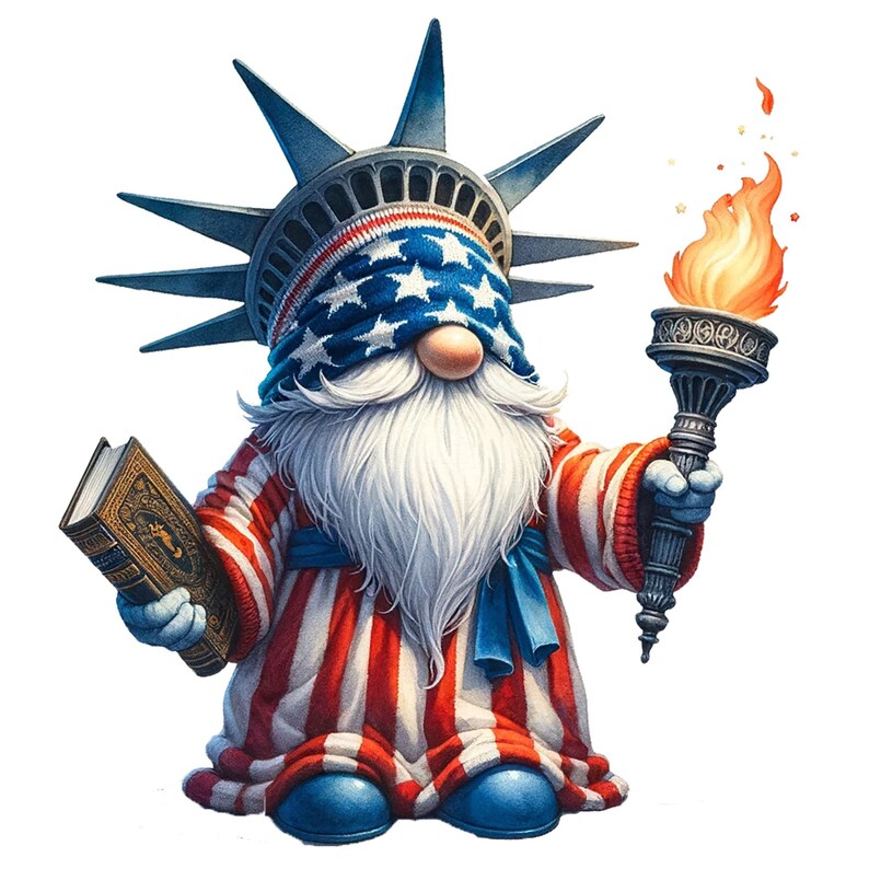 26 PNG, Patriotic Gnome Clipart Bundle. American Pride, 4th of July PNG ...