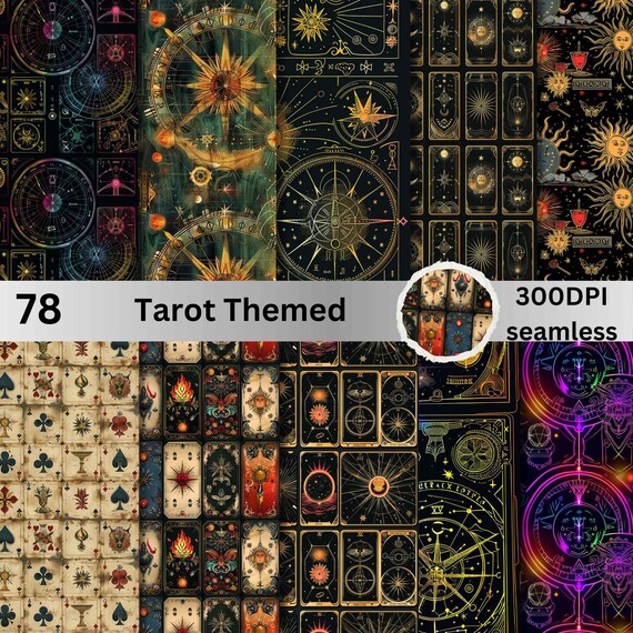 78 Tarot seamless pattern, tarot pattern, celestial patterns, zodiac seamless pattern,celestial wallpaper,celestial images,vintage celestial