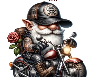 20 Biker Clipart, Gnom Bundle Clipart, Motorrad Amerikanischer Gnom Biker, Gnome, Digital Download, Gnom Png, kommerzielle Nutzung, Biker Gnom Png