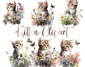 12 png, Kitten clipart, Kitten clipart, Commercial Use, Digital Download, Card Making, Mixed Media, Digital Paper Craft, Watercolor clipart