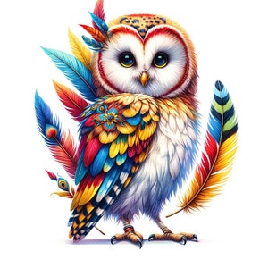 20 JPGs, Owl Clipart bundle, Cute Owl Clipart, Colorful Owls, Owl artwork, Owl printable, Digital Download, Card Making