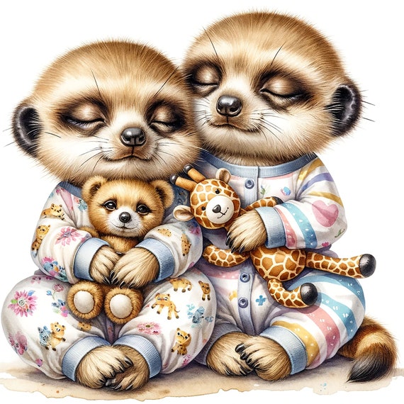 12 PNG JPG Baby Meerkat Watercolor Clipart meerkat lipart cute Meerkat baby Meerkat Png meerkat Clip Art meerkat in Pajamas commercial Use Etsy UK