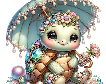 15 JPG Sea Turtle Clipart, Pastel Colors Cute Ocean Animals Illustration,Commercial use, Instant download, Paper crafts,Scrapbooking