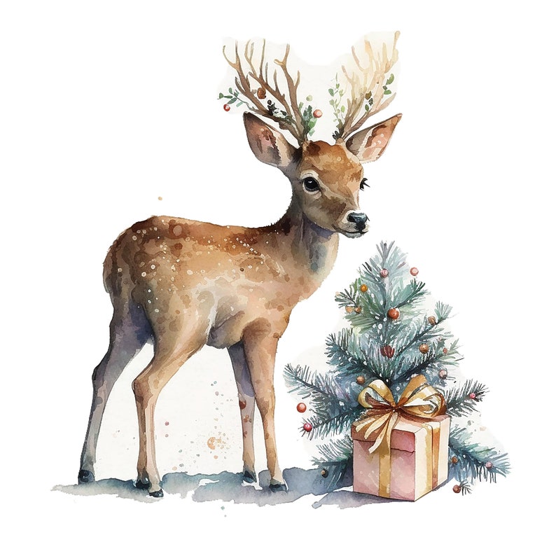 11 Cute Fawn Clipart , Christmas Deer Clipart, High Quality Jpgs ...
